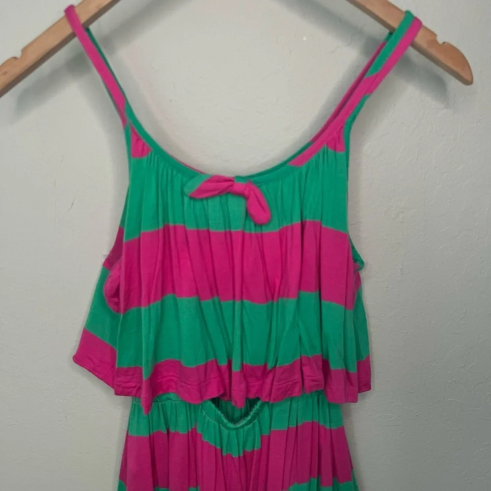 RALPH LAUREN Striped Jersey Knit Sleeveless Dress Pink & Green Loose Fit M 8/10 - Picture 6 of 15